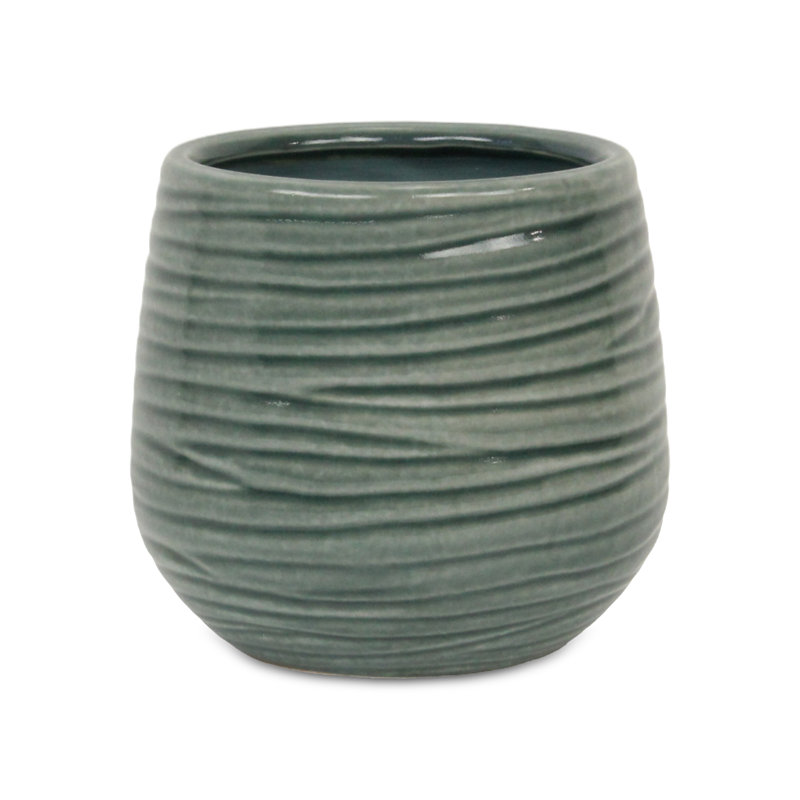 Pot en céramique Grazielli, Vert, H 6,5 po x l 6 po x P 6 po