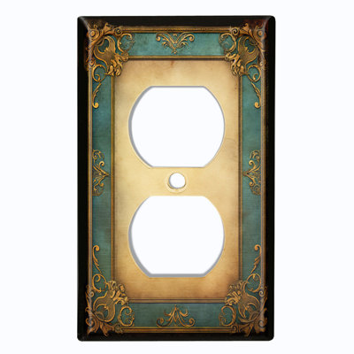 Couvercle de plaque d'interrupteur en métal; Bascule à 3 bandes standard des États-Unis - image imprimée d'un cadre de fantaisie