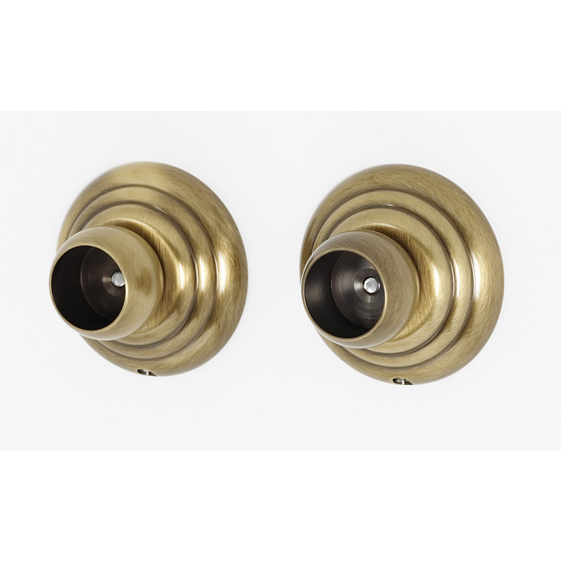 Arch Shower Rod Brackets with Brass Construction, Antique English
