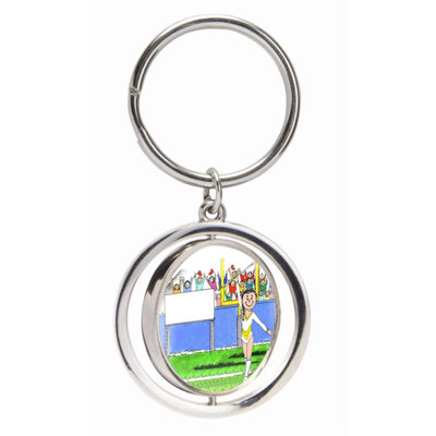 Personalized Baton Twirler - Female Small Spinning Key Chain