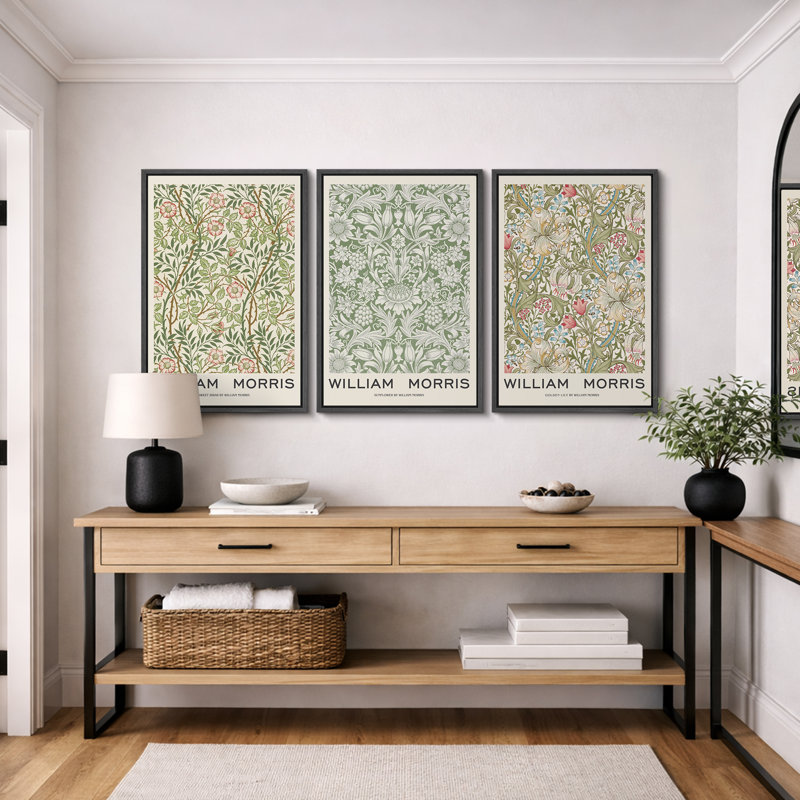 «Classical Artwork», œuvre d'art du musée William Morris, photos murales botaniques florales classiques, impression sur toile, 3 pièces