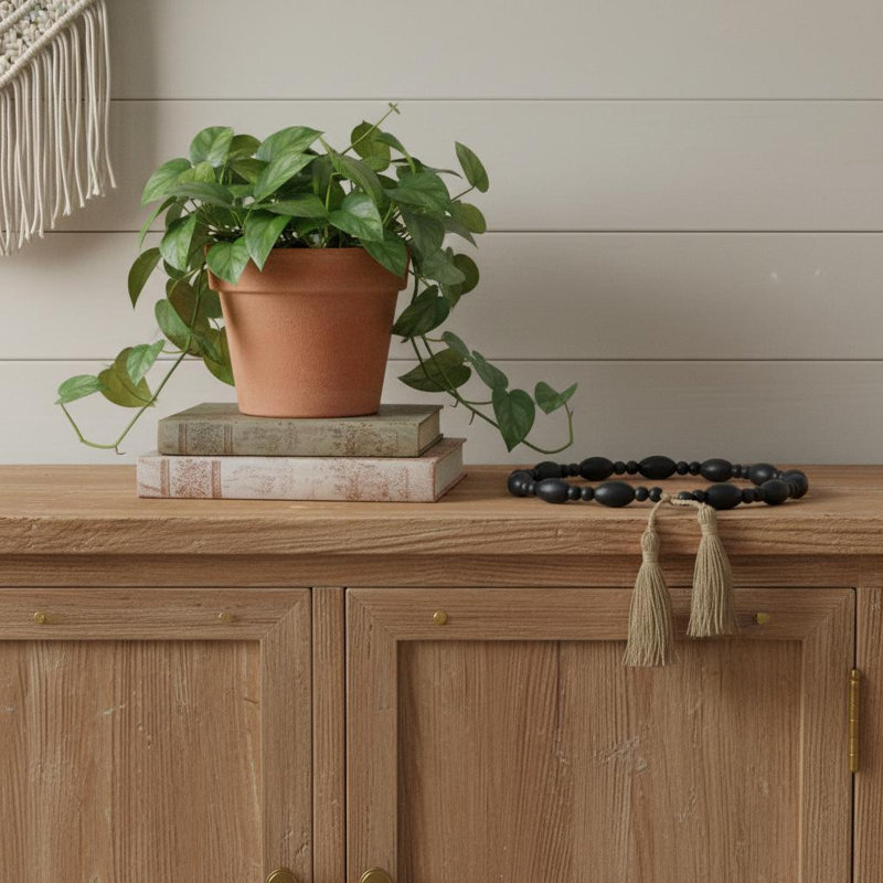 Pampille décorative 36 "en bois bleu foncé peinte à la main