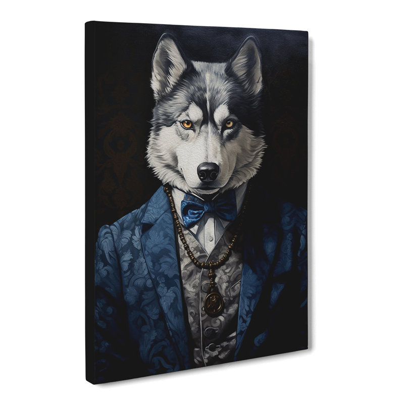 Husky Neo-Plasticism - Single Picture Frame Print, 50cm H x 35cm W x 3cm D