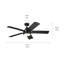 Ventilateur de plafond standard à DEL à 5 pales de 52 po avec télécommande et ensemble d'éclairage inclus Sherika-589285786
