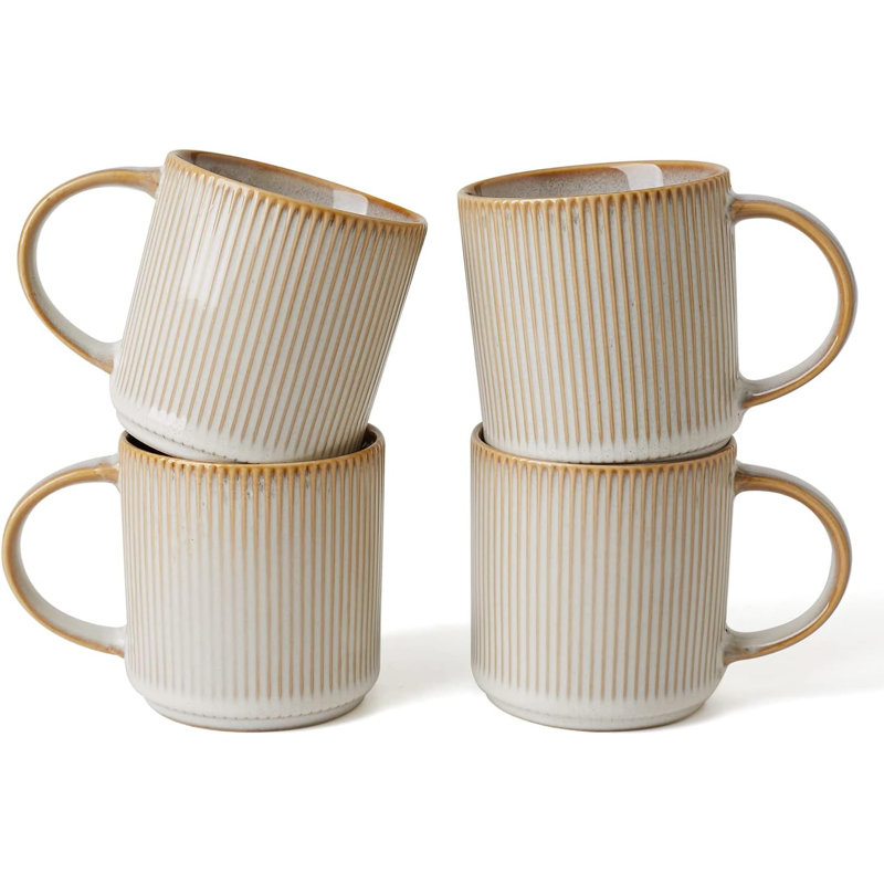 Grande tasse à café 12 oz Azal, Blanc cappuccino, 12 oz