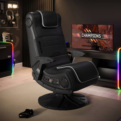 X Rocker Swiveling PC & Racing Game Chair with Built-in Speakers in Black