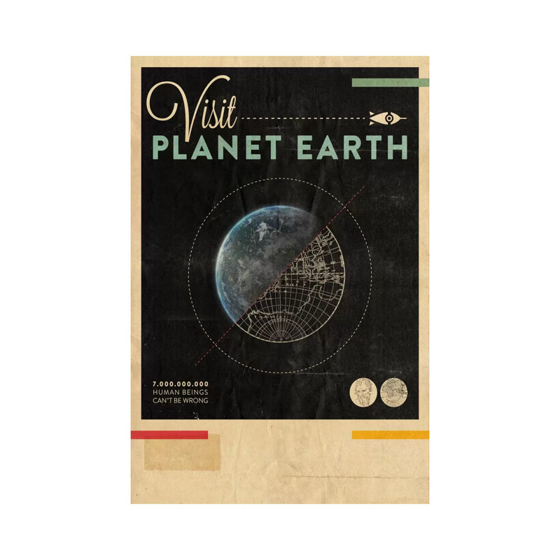 Visit Planet Earth by Hannes Beer - Wrapped Canvas Print, 30.48 cm H x 45.72 cm W