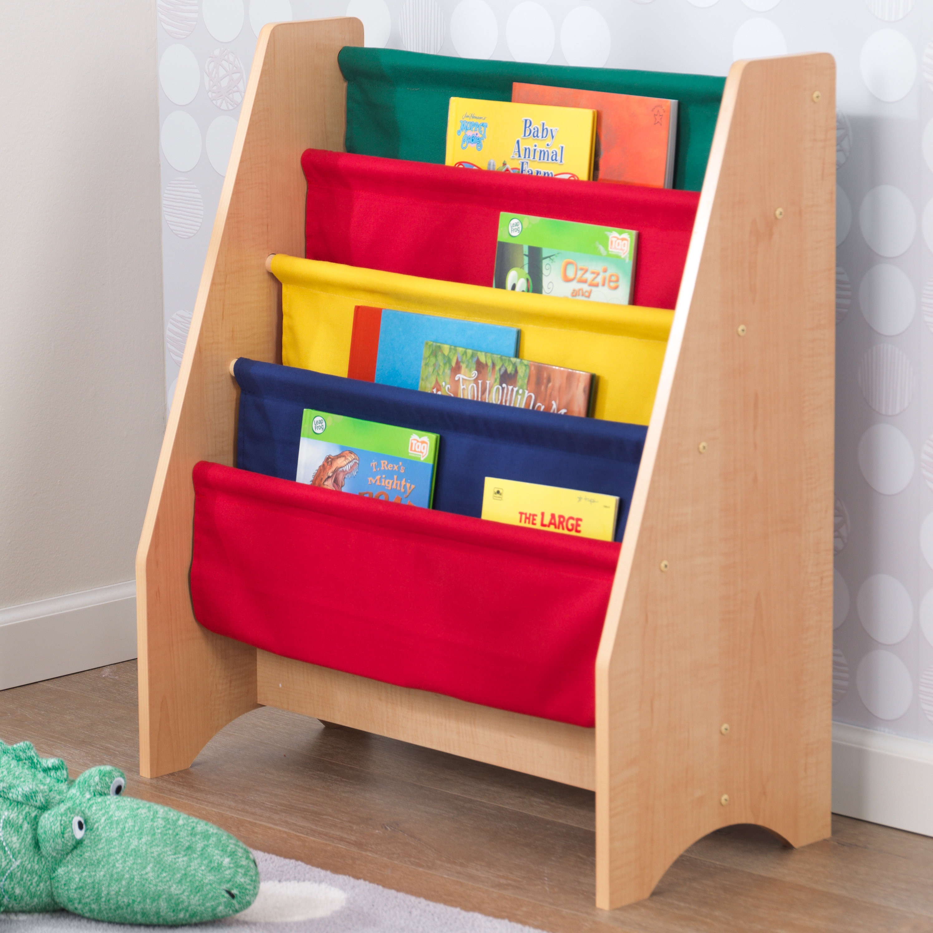 KidKraft Wood and Canvas Sling Bookshelf Furniture for Kids & Reviews ...