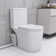 Upflush Toilet For Basement, 600W Macerating Toilet System With Powerful Dual Flush, Elongated 17.25 ADA Comfort, Soft-Close Seat, 3 Water Inlets Connect To Sink, Shower, White