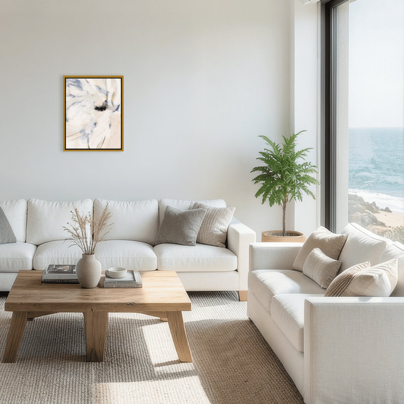 Nature Inspired Nomadic Blossom, 30" H x 24" W x 2.375" D, Framed Canvas, Gold