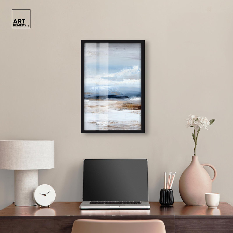 Décoration murale bord de mer Oceanic Drift II par Art Remedy, cadre noir, 16 x 24, H 25 po x l 17 po, Cadre noir