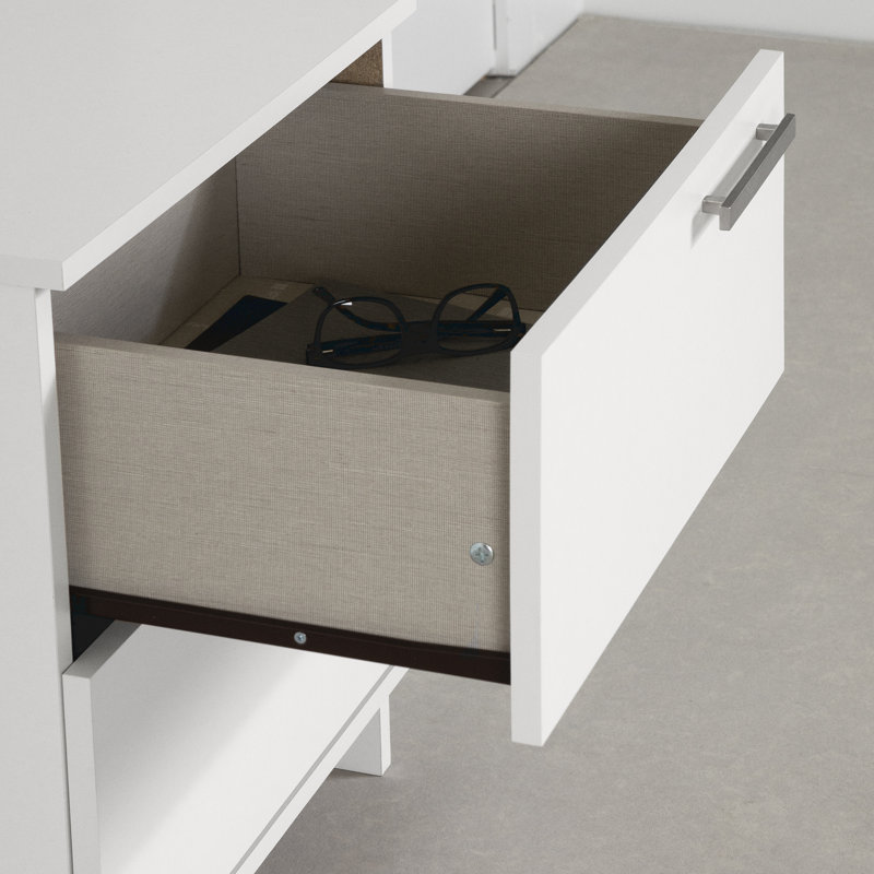 Pure White Scandinavian 2-Drawer Nightstand