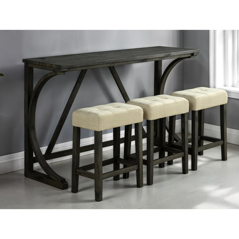 Tabourets contemporains 4 pièces - brun / beige