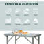 Table de camping pliante de 23 po avec hauteur réglable, table portable légère avec poignée de transport, table de camping pliante pour l'extérieur