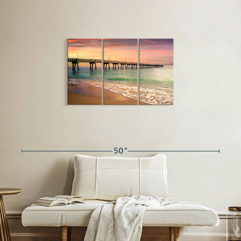 Aletra Beach Pier Sunrise South Florida, H 20 po x l 33 po