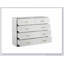 Commode blanche moderne à 8 tiroirs pour la chambre à coucher - Vaste rangement, robuste et sécuritaire, poignées dorées élégantes-967869836