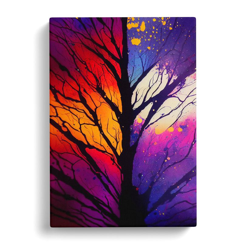 Vibrant Abstract Trees No.6 - Wall Art, Wrapped Canvas, 50cm H x 35cm W x 3cm D, No Matte