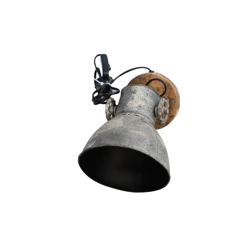 Boxdale Plug-in Armed Sconce, White Crackle, 9.5'' H x 6'' W x 6'' D
