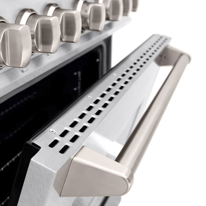 ZLINE 36" Classic Dual Fuel DuraSnow Range w/ 6 Brass Burners & Convection Oven, Stainless Steel