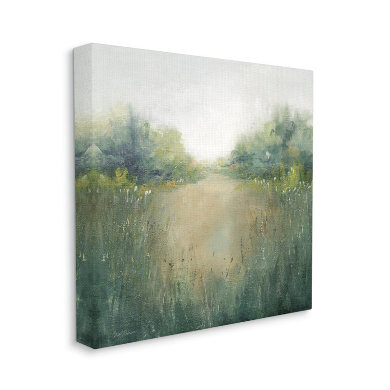 Green Lush Pond Landscape Canvas Wall Art, 24 x 24 Inches