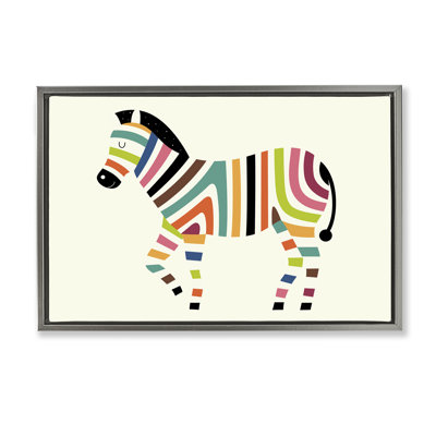 Impression sur toile à rayures zébrées aux couleurs vives, design par Andy Westface