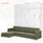 Queen Size Murphy Bed Wall Bed with Sofa and Shelves-8704447