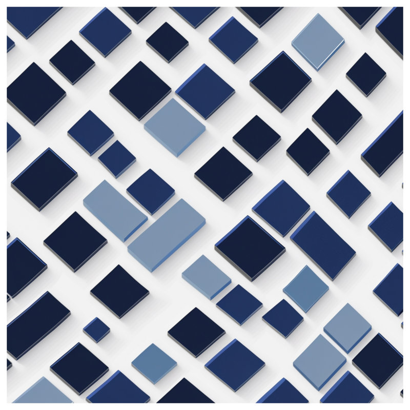 Couvre-lit matelassé bleu à carreaux carrés toutes tailles, Lit simple