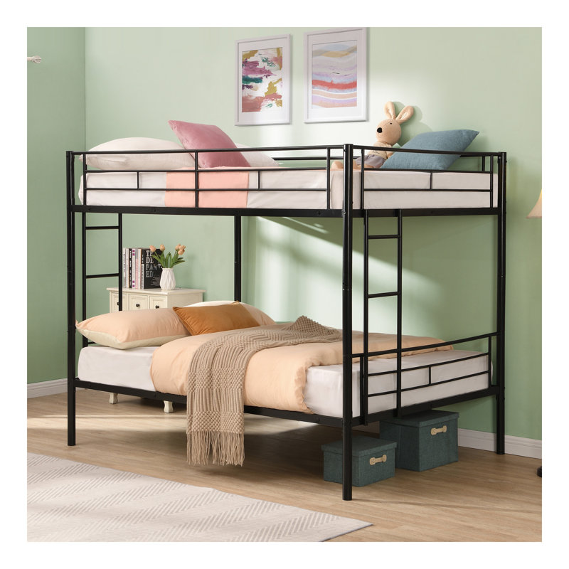 Lit superposé double au dessus d'un lit double, aucun sommier requis, assemblage facile