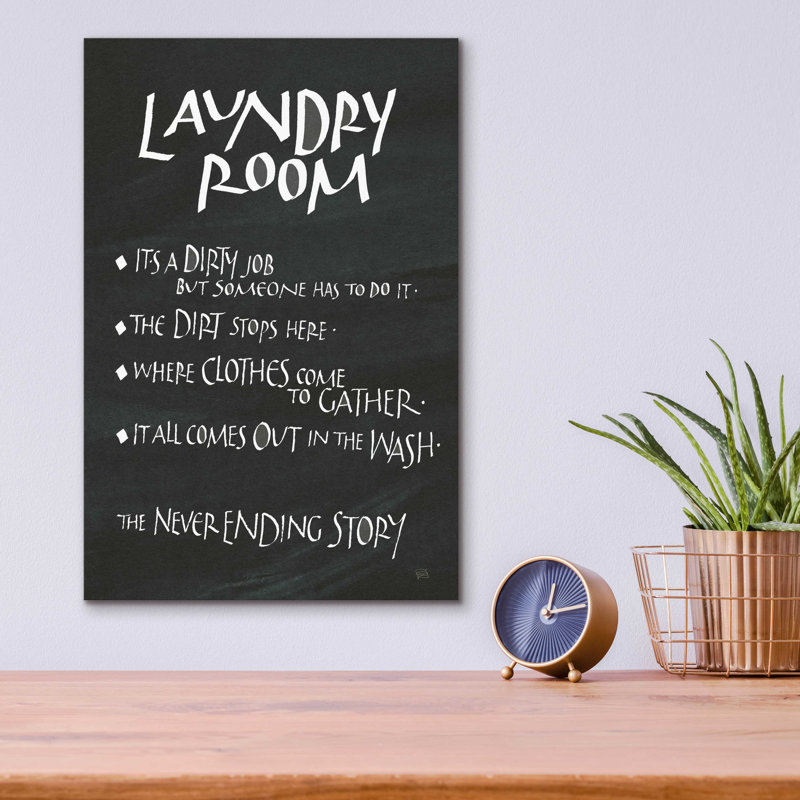 «Laundry Room Sayings» par Chris Paschke, H 16 po x l 12 po x P 0,13 po