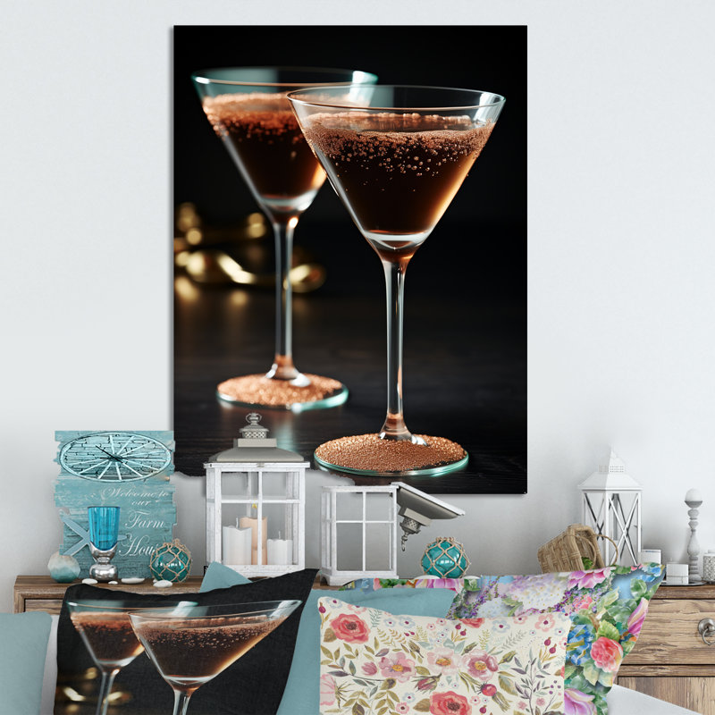 Espresso Martini Cocktail - Art mural en métal cocktails, H 32 po x l 16 po x P 1 po