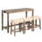 4 Piece Bar Table Set with Power Outlet,Bar Table Set with Chairs,Sofa Bar Table with Stools,Behind Couch Table with 3 Padded Stools,for Living Room,Dining room-1405751746