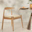 Ensemble de 2 chaises de salle à manger tissées à la main avec cadre en chêne massif et siège tissé à la main pour le salon-1204188472-1204188468