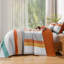 Ensemble de courtepointe 3 pièces à rayures bohémiennes en microfibre légère toutes saisons-122938666-122938677