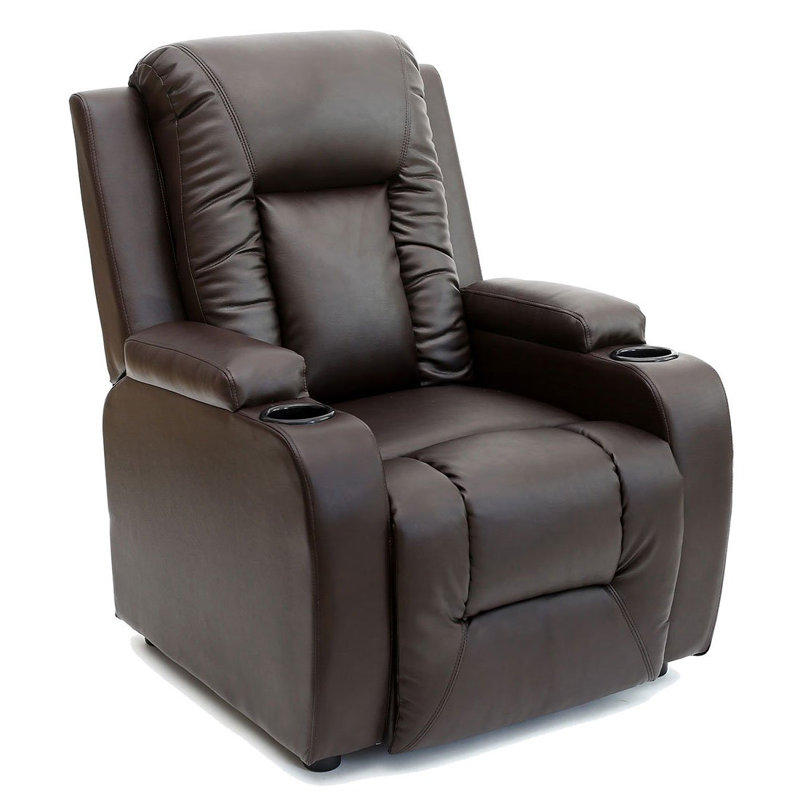 Adells Bonded Leather Manual Recliner, Brown