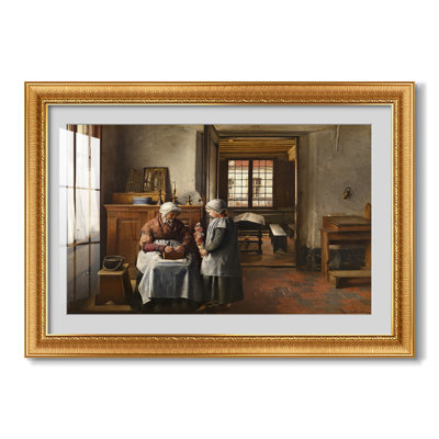 Le festin de grand-mère, 1873 - Henri De Braekeleer - Estampe encadrée sur mesure