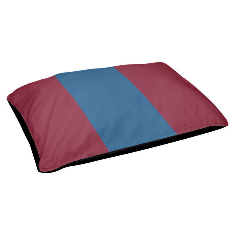 Coussin pour chien hockey Minnesota, Moyen (H 14 po x l 40 po x P 30 po), Bourgogne / bleu / bourgogne