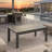 43" X 24" All-Weather Metal Outdoor Coffee Table With Wood-Look Top And Gray Frame-2013961680