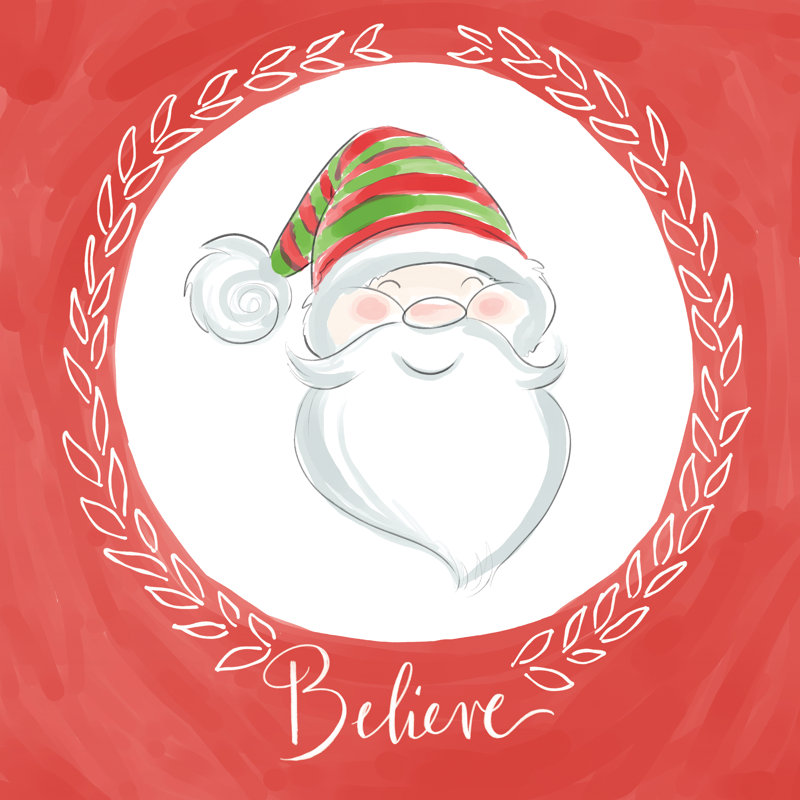 Believe In Santa - Wrapped Canvas Print, 122cm H x 122cm W x 3.8cm D