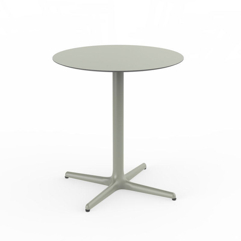 Toledo Outdoor Round Dining Table, Greenish Gray, 29.53"H x 27.56"L x 27.56"W