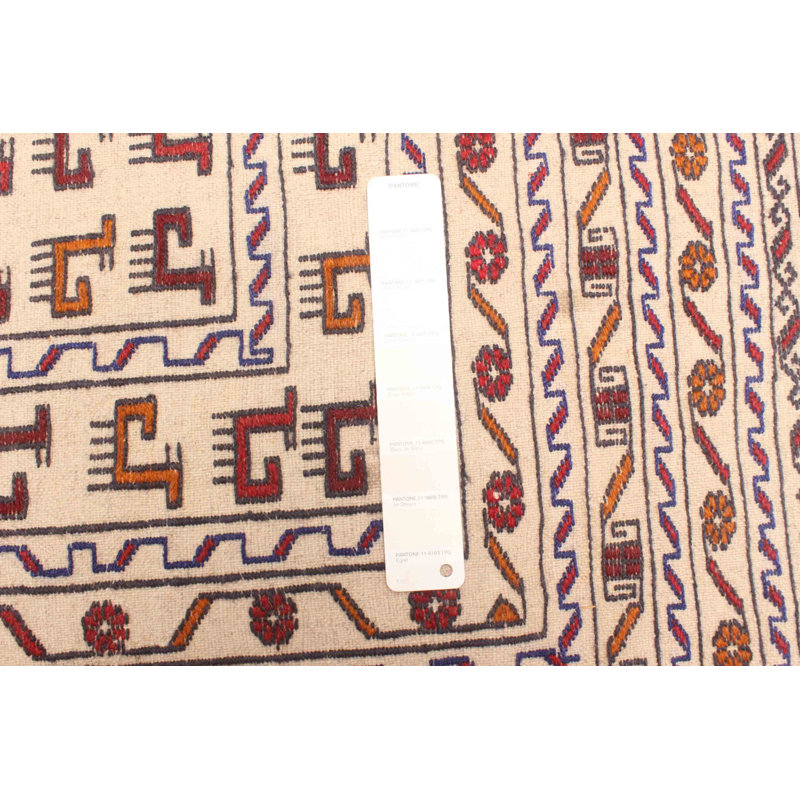 Tapisserie Shiravan SMK ivoire kilim 4 pi 3 po x 6 pi 3 po
