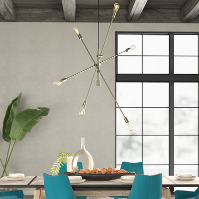 Lustree linéaire 6 lumières spoutnik modern Steck