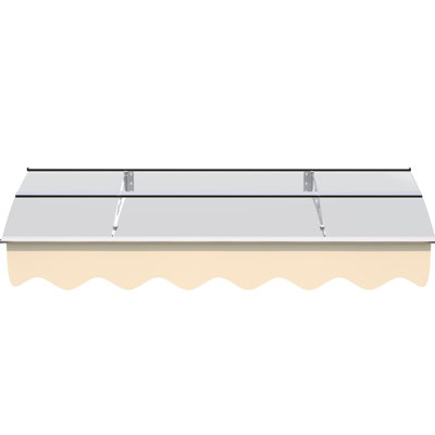 Door Window Awning 59"X34" - Polycarbonate & Aluminum Heat Wind Block Canopy Solid Rust- Protected Heavy Snow Load Management