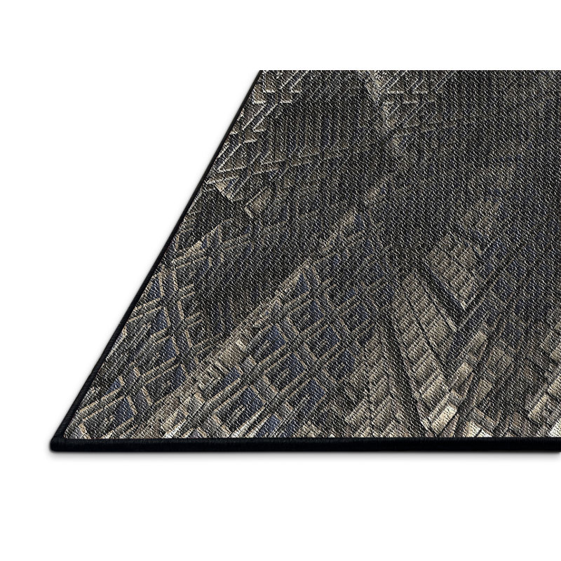Tapis gris tissé à la machine, Rectangle 2 pi x 4 pi