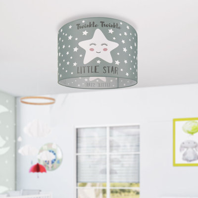 Jibril Fabric Flush Ceiling Light