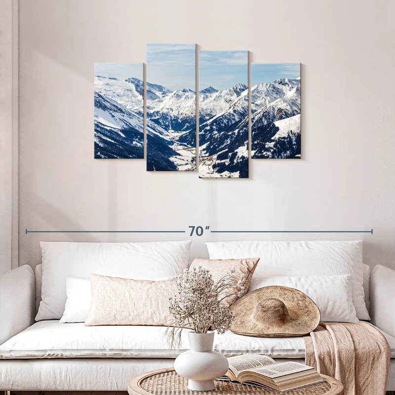Snowy Mountains In The Alps, H 27 po x l 43 po