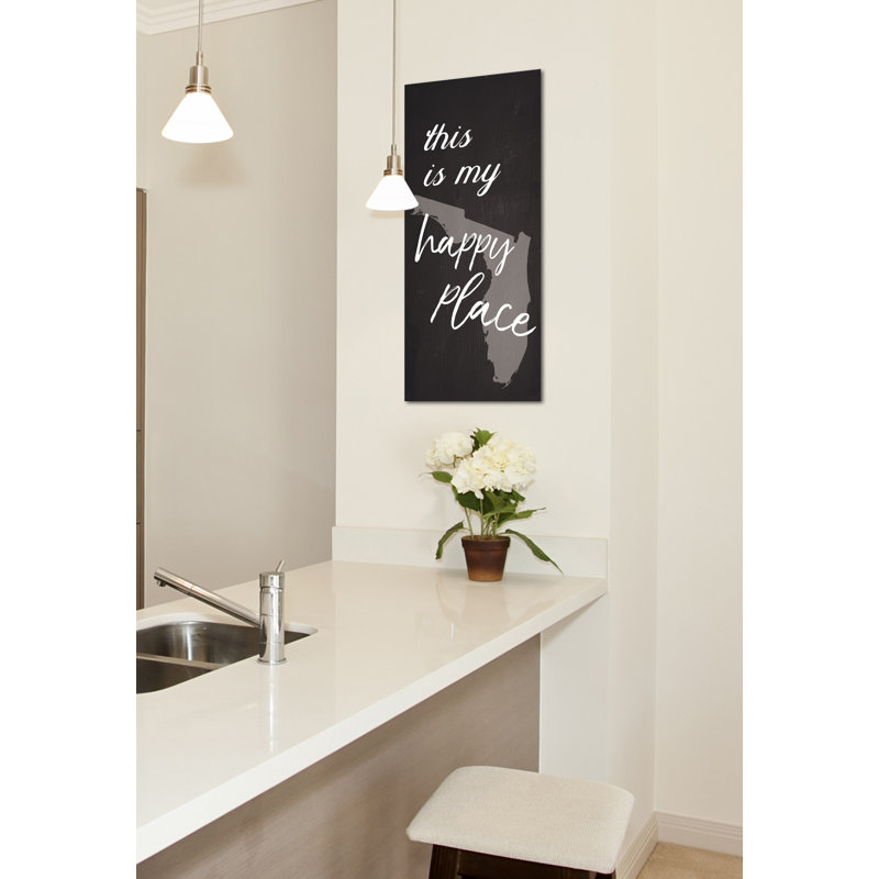 « this is my happy place floride », art textuel sur bois