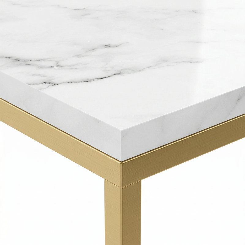 Girons 31'' Console Table, Marble, Gold