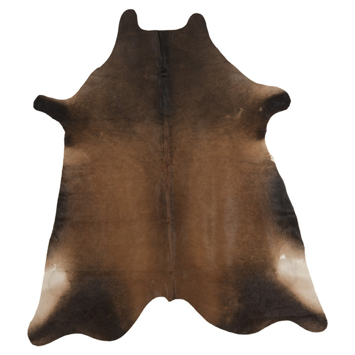 Tapis en cuir de vache naturel, 4 pi 6 po x 6 pi 6 po