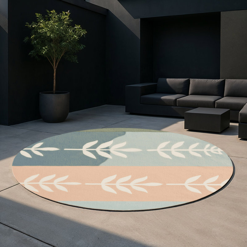 Tapis intérieur et extérieur Petal Cascade, Rond 5 pi
