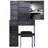 29.2" Small Space Left Drawer Desktop Vanity Table + Cushioned Stool, Extra Large Right Sliding Mirror, Multi Layer High Capacity Storage, Practical Fashionable Dresser, Suitable For Small Space-2111891731